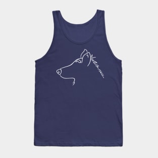 German shepherd silhouette outline white Tank Top